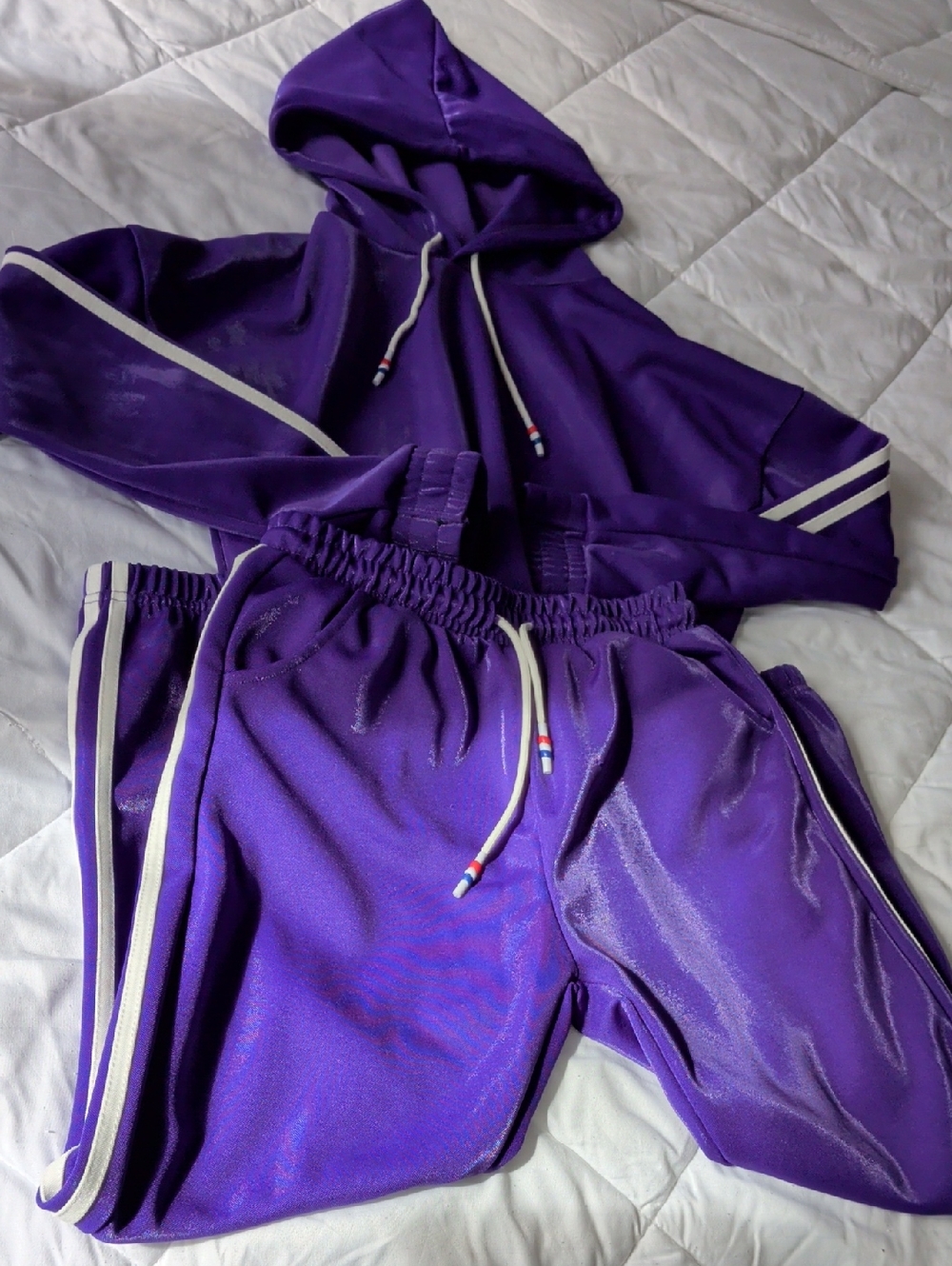 Fashion Nova Purple Hooded Tracksuit Set